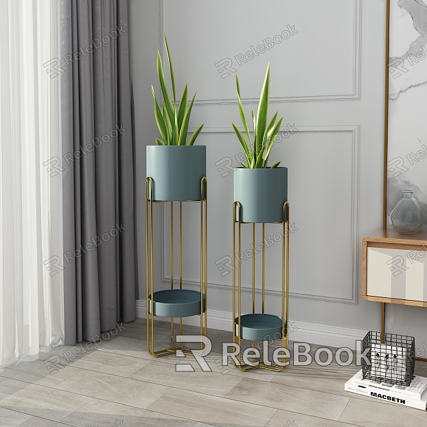 Simple living room flower ornaments model