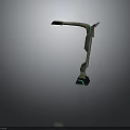 Modern Minimalist Floor Lamp Furniture with Green Line Accents Metallic Finish and Geometric Shape