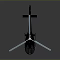 Modern Black Shiny Helicopter With Sleek Design And Blue Rotors