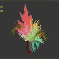 Stylish Metallic Vase With Dried Flowers And Brown Orange Green Leaves