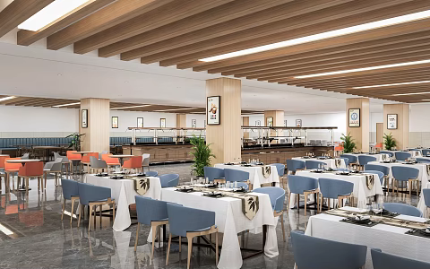Canteen Company Canteen Staff Canteen Tables and Chairs 3d model