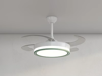White Ceiling Air Conditioner Fan with LED Light and Modern Design for Home Use 3d model