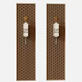 Traditional Brown Partition Design With Cloud Pattern And Decorative Hardware 3d model