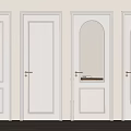 White Hinged Doors Various Designs With Glass Panels And Golden Handles Modern Interior