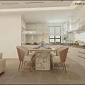 Modern Living Dining Room Interior Design With Sofa TV Wall Green Plant And Decorative Layout