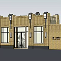 Art Deco Entrance Gate Design With Geometric Patterns Glass Panels And Columns