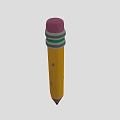 Yellow Pencil With Pink Eraser Cap Green Gray Bands And Sharpened Tip