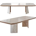 Modern Wooden Dining Table Design With Unique Geometric Legs And Smooth Surface 3d model