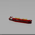 Red And Black Oil Tanker Model Water Transport Vehicle With Yellow Cranes