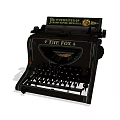 Vintage Office Appliance The Fox Typewriter Featuring Classic Design And Mechanical Keys