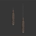 Decorative Metal Earrings As Daily Life Products With Hanging Chain Design