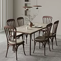 Minimalist Dining Room Interior With Wooden Dining Table Six Chairs Vase And Pendant Lights
