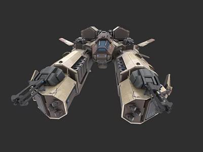 Futuristic Fighter Jet 3D Model With Mechanical Structure And Weapons 3d model