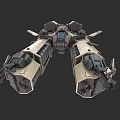 Futuristic Fighter Jet 3D Model With Mechanical Structure And Weapons