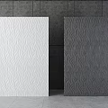 Modern Background Wall Design With White and Gray Wavy Textured Panels 3d model