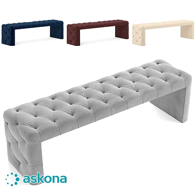 Modern Tufted Velvet Sofa Bench In Various Colors For Living Room 3d model