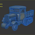 Vintage Green Tracked Truck Model Showcasing Classic Retro Military Body Design Details