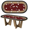 Elegant Poker Table Design Featuring Dice Chips And Playing Cards 3d model