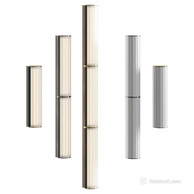 Modern Sleek Wall Lamps With Metal Finish And Various Decorative Styles 3d model 