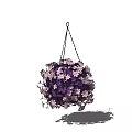 Round Shaped Hanging Planter with Purple Pink Flowers for Indoor Outdoor Decor