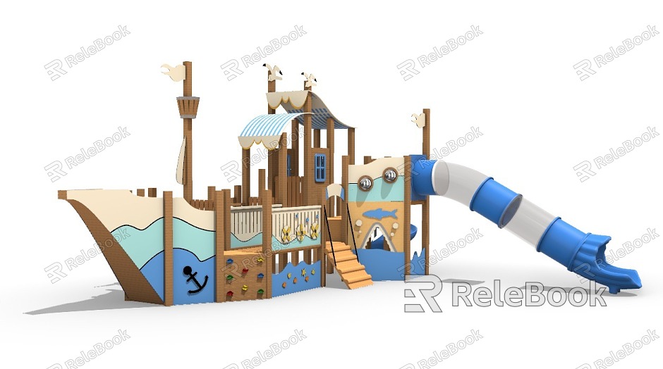 Children's play equipment children's slide boat ship model