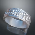Elegant Silver Fashion Ring Featuring Carved Textured Surface And Metallic Finish