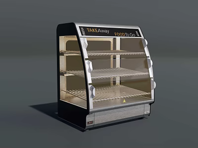 Commercial Glass Door Display Refrigerator With Multiple Shelves For Food Storage 3d model