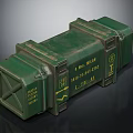 Green Military Weapon Storage Container With Yellow Markings And Tactical Details