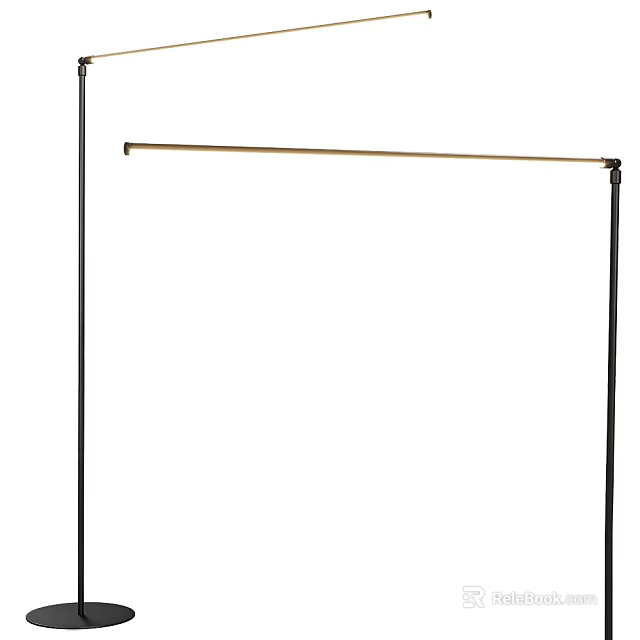 Modern Minimalist Floor Lamp With Brass Metal Structure And Sleek Design For Living Room 3d model 