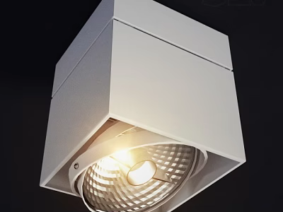 Sleek White Modern Recessed Spotlight With Bright LED Lighting For Interior Ceiling 3d model
