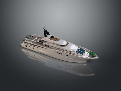 Luxury Modern Yacht Exterior Design With Sleek White Hull And Upper Deck Features 3d model