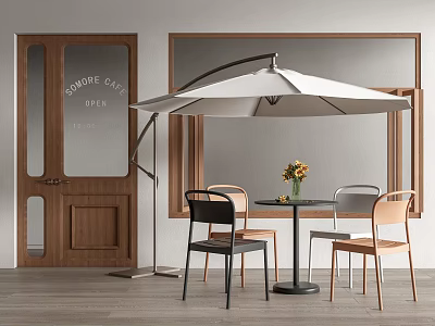 Modern Outdoor Table and Chair Negotiation Table and Chair Leisure Table and Chair Folding Window 3d model