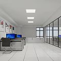 Modern Conference Room Interior Design With Long Table White Chairs Large Screen And Wooden Floor