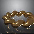 Shiny Golden Circular Decorative Ornament With Interconnected Smooth Reflective Links 3d model