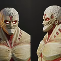 Game Film Character 3D Model With Detailed Muscle Structure Anatomical Design Front Back View