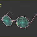 Stylish Round Frame Glasses With Metal Rose Gold Design And Reflective Surface