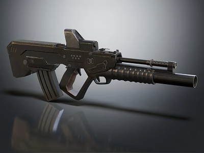 Futuristic Tactical Rifle Featuring Scope Ergonomic Grip And Modern Barrel Design 3d model