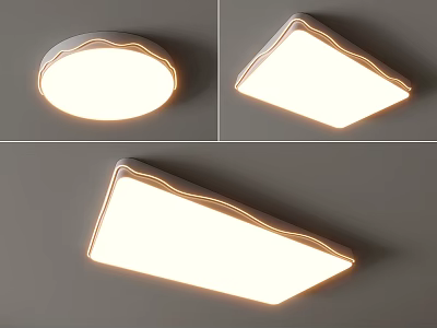 Modern Ceiling Lights With Different Shapes Round Triangular Soft Lighting For Indoor Use 3d model