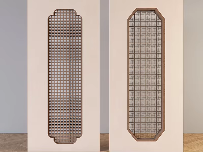 Song's Aesthetic Porch Partition New Chinese Style Solid Wood Flower Lattice Porch 3d model
