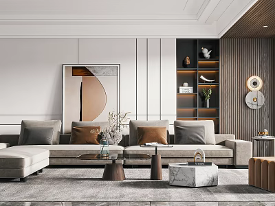 Modern sofa coffee table combination 3d model