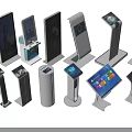 Smart Machines Self Service Kiosks With Touchscreen Displays And Various Interactive Designs 3d model