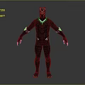 Game and Movie Superhero Character Black Panther in Black Combat Suit with White Patterns Standing Pose