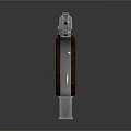 Classic Metal Pistol With Wooden Grip And Detachable Magazine On Gray Background