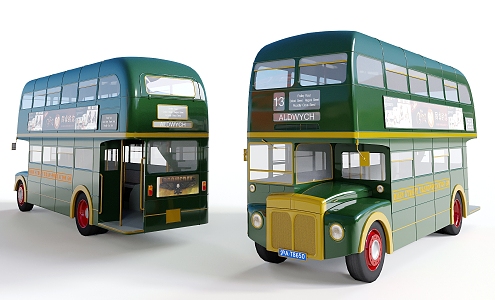 modern double-decker bus car vehicle 3d model