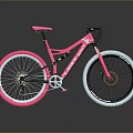 Scott Pink Mountain Bicycle With Thick Tires And White Rimmed Wheels