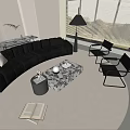 Modern Sofa Coffee Table Combination Sofa Combination 3d model
