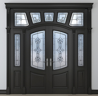 European style door European style villa glass door hardware door handle fashion 3d model