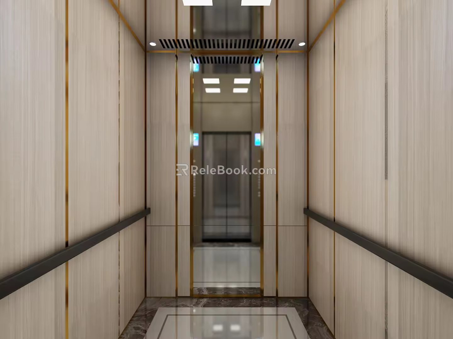 Modern elevator car 3d model