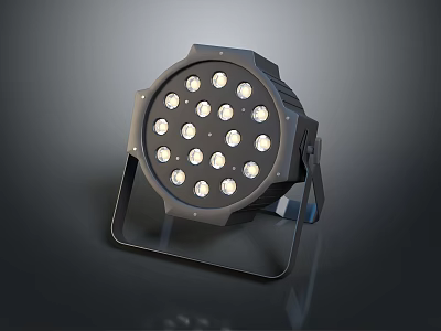 Black Housing Downlight Spotlight With Multiple LED Bulbs And Stable Stand Design 3d model