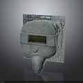 Traditional Stone Furniture With Intricate Carved Patterns Recessed Section And Square Brick Textured Base